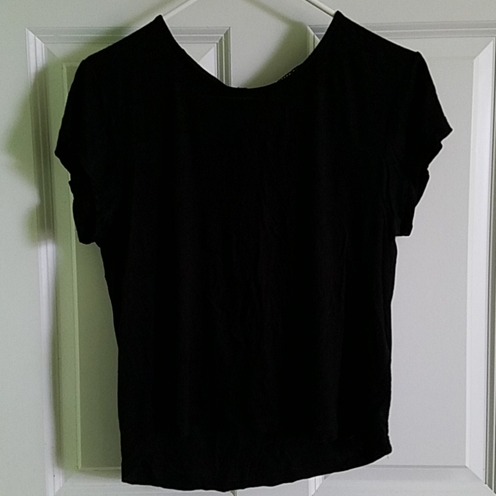 Black Zipper Back Tee